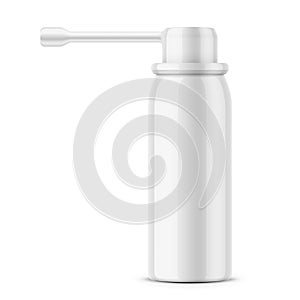 White glossy oral spray bottle.