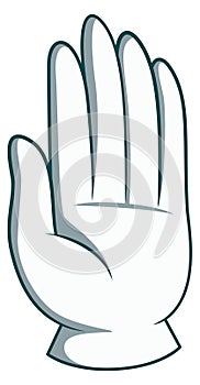 White glove hand. Comic cartoon retro gesture