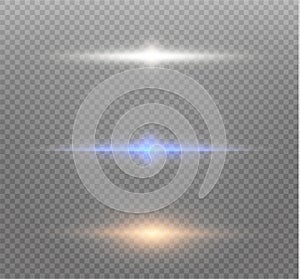 White glowing light burst explosion on transparent background. Vector illustration light effect decoration with ray