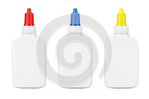 White Glue Bottle with Copy Space and Spreader Cap. 3d Renderin