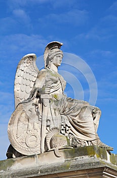 White goddess statue in Louvre garden