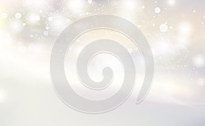 White and gold Bokeh abstract background vector illustration, seasonal holiday celebration
