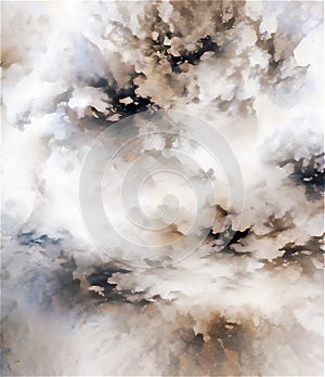 White and gold clouds painting. Heaven concept.