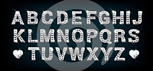 White gold diamond alphabet