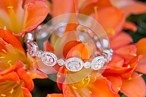 White gold and diamond bracelet photo