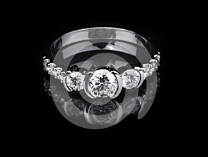 White gold diamond ring