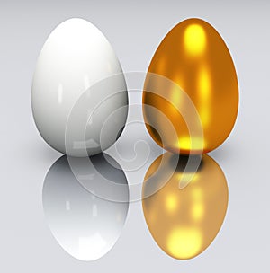 White and gold egg