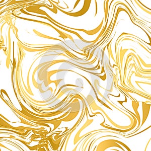 White and gold marble texture background. Imitations of hand drawn acrylic painting. Marbling surface vector illustration. Easy to photo