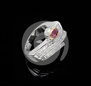 White gold ruby ring