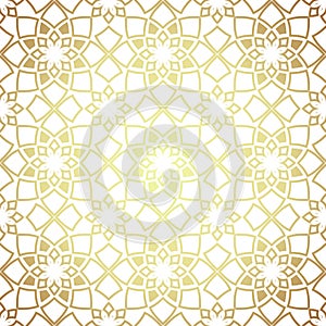 White and gold seamless patternwith oriental motif. photo