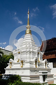 White and gold Stupa, Thailand