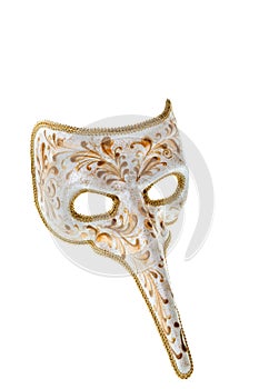 White and gold venetian mask
