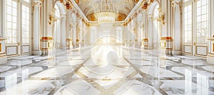 White Golden Luxury Palace Interior