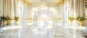 White Golden Luxury Palace Interior