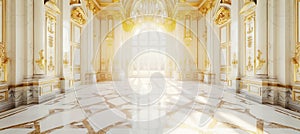 White Golden Luxury Palace Interior