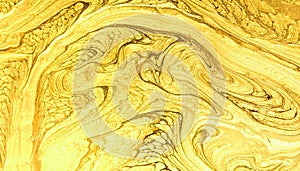 White and golden marble texture. Hand draw painting with marbled texture and gold and bronze colors. Gold marble.