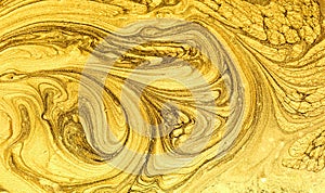 White and golden marble texture. Hand draw painting with marbled texture and gold and bronze colors. Gold marble.