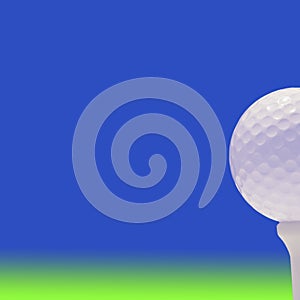 White golf ball and tee