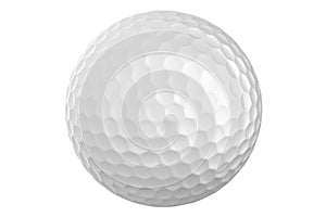 White golf ball on a white background. A sport played by people all over the world