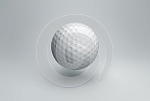 White GolfBall on a Gray Studio Background.