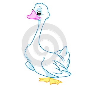 White Goose bird cartoon