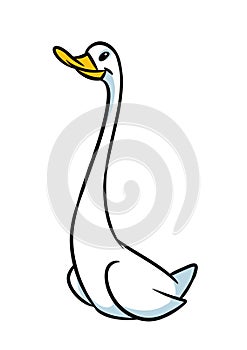White goose bird minimalism animal character cartoon illustration