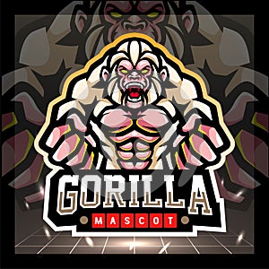 White gorilla mascot. esport logo design