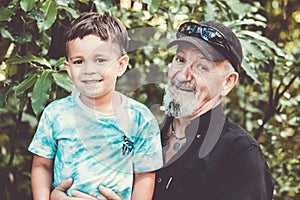 A white Grandpa and a Maori Grandson