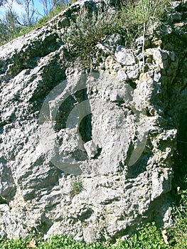 White granite rock in the mountain
