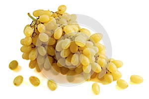 White grapes bunch isolated on white