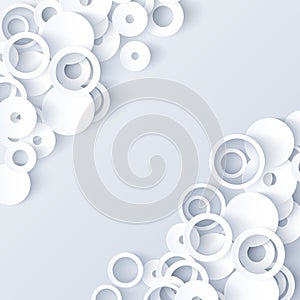 White and gray 3d paper abstract background