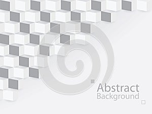 White gray abstract background square 3d modern paper