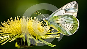 White And Gray Butterfly On Yellow Flower Petzval 85mm F22 Photography