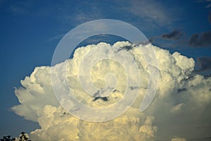 White and gray clouds on blue sky