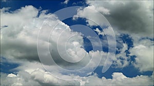 White and gray cumulus rain clouds on the sky in monsoon season