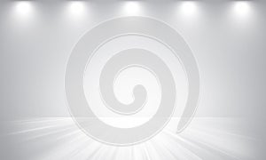 White gray gradient background with spotlight lighting on floor for product display