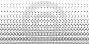 White gray halftone triangles pattern. Abstract geometric gradient background. Vector illustration