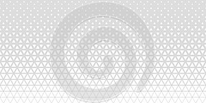 White gray halftone triangles pattern. Abstract geometric gradient background. Vector illustration