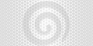 White gray halftone triangles pattern. Abstract geometric gradient background. Vector illustration