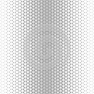 White gray halftone triangles pattern. Abstract geometric gradient background. Vector illustration