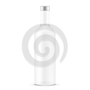 White gray long neck empty glass bottle