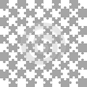 White-gray puzzle background, vector illustration