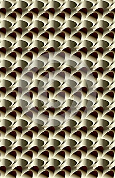 A white, gray and red pattern made from circles.