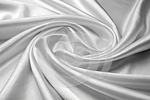 White gray satin fabric silk background