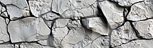 White and Gray Stone Concrete Texture Wall - Panoramic Wallpaper Tiles Background Banner