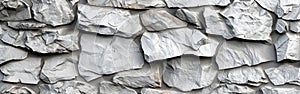 White and Gray Stone Concrete Texture Wall - Panoramic Wallpaper Tiles Background Banner