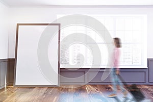 White and gray unfurnished room, poster blur