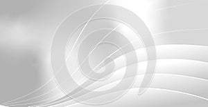 White - gray vector background with wavy lines - illustration