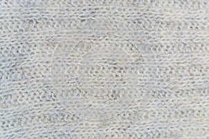 White and gray weave wool yarn closeup