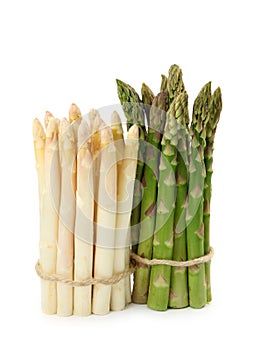White and green asparagus